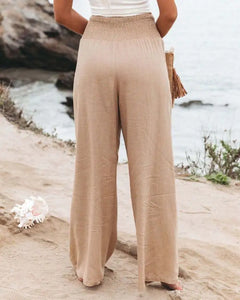 Solid Color Simple Wide Leg Pant Casual