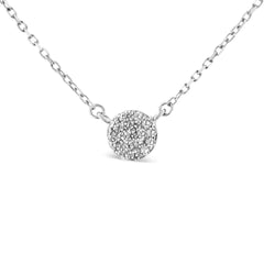 .925 Sterling Silver 1/2 Cttw Round Diamond Medallion Multi-Strand Tri Pendant 18" Necklace (H-I Color, I2-I3 Clarity)