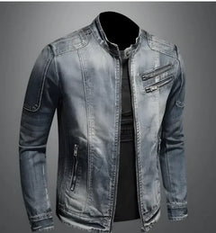 Men's Fashion Stand Collar Zip Embellished Jacket