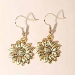 Huitan Trendy Sunflower Drop Earrings