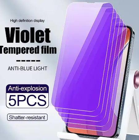 5-Pack 9D Anti-Blue Light Screen Protectors for iPhone