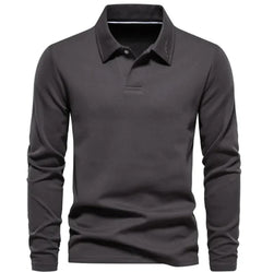 Long Sleeve Men's Casual Solid Color Top Lapel