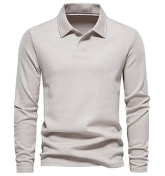 Long Sleeve Men's Casual Solid Color Top Lapel