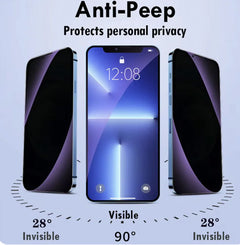 Anti-Blue Light Privacy Tempered Glass Screen Protector for iPhone 15 Pro Max, 14 Plus, 13, 12 Mini, 11 (1pc only)